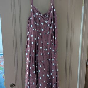 Torrid Mauve Polka Dot Maxi Dress